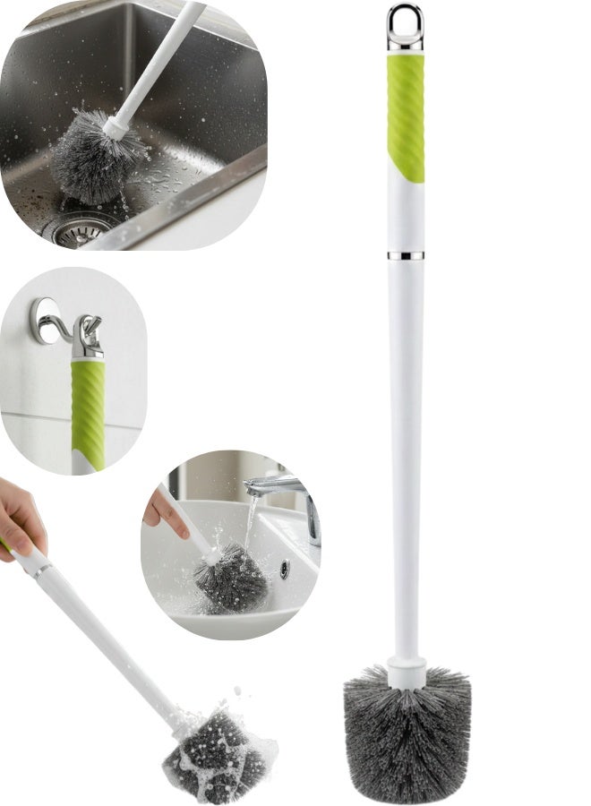 Multi-Function Deep Cleaning Brush for Bathrooms, Kitchens, Toilets, Sinks, Hard-to-Reach Corners, and Narrow Crevices, Long 41cm Ergonomic Anti-Slip Handle in White and Lime Green, Flexible High-Quality Bristles for Deep Stain Removal, 360-Degree Cleaning Coverage, Durable Professional Household Cleaning Tool, Hanging Hook for Easy Storage and Quick Drying, All-Surface Safe, Long-Lasting Multi-Purpose Scrub Brush - Image 1